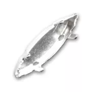 PureCrystal Navette cabochon setting 11x3mm Silver tone