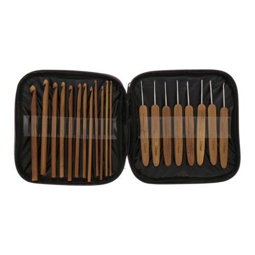Assortment of 20 bamboo crochets 1 mm to 10 mm - Natural x1
