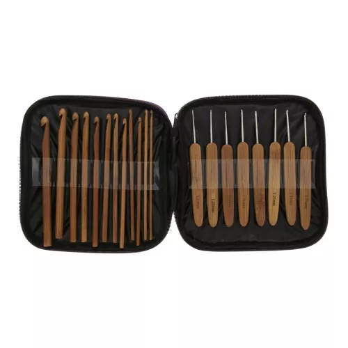 Assortment of 20 bamboo crochets 1 mm to 10 mm - Natural x1