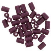 5x8mm Heishi style ceramic tube beads - Plum mat x10