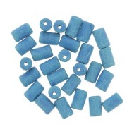 5x8mm Heishi style ceramic tube beads - Blue mat x10|raw }}