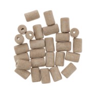 5x8mm Heishi style ceramic tube beads - Light Brown mat x10