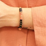 5x8mm Heishi style ceramic tube beads - Light Brown mat x10