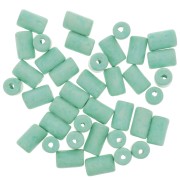 5x8mm Heishi style ceramic tube beads - Turquoise Green mat x10|raw }}
