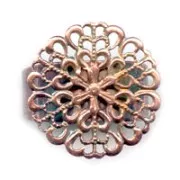 Filigreed ring base 19mm Old copper tone