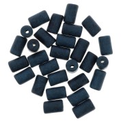 5x8mm Heishi style ceramic tube beads - Pigeon Blue mat x10
