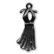 Evening dress Charm 23mm Black nickel tone x1|raw }}