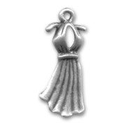 Evening dress Charm 23mm Old silver tone x1