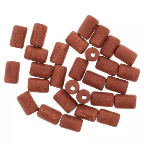 5x8mm Heishi style ceramic tube beads - Terracotta mat x10