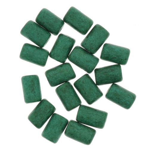5x8mm Heishi style ceramic tube beads - Fir Green mat x10