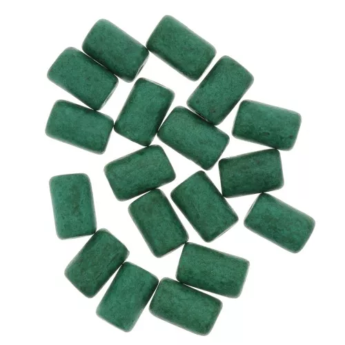 5x8mm Heishi style ceramic tube beads - Fir Green mat x10