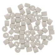 5x4mm Heishi style ceramic tube beads - White mat x20|raw }}