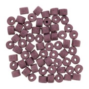 5x4mm Heishi style ceramic tube beads - Mauve mat x20|raw }}