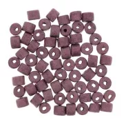 5x4mm Heishi style ceramic tube beads - Mauve mat x20