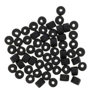 5x4mm Heishi style ceramic tube beads - Black mat x20