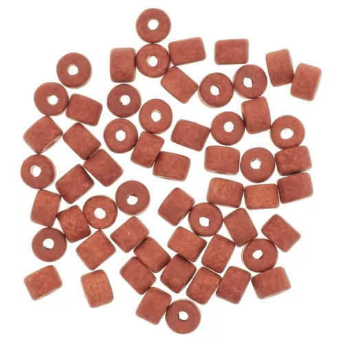 5x4mm Heishi style ceramic tube beads - Terracotta mat x20