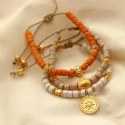 5x4mm Heishi style ceramic tube beads - Terracotta mat x20