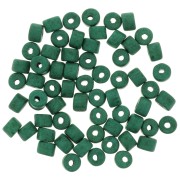 5x4mm Heishi style ceramic tube beads - Fir Green mat x20