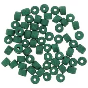 5x4mm Heishi style ceramic tube beads - Fir Green mat x20