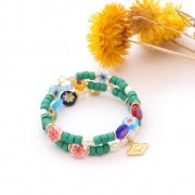 5x4mm Heishi style ceramic tube beads - Fir Green mat x20