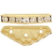 Half moon Rondelle 3 holes 22x8mm Gold-colored Crystal  x1|raw }}