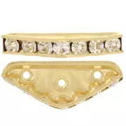 Half moon Rondelle 3 holes 22x8mm Gold-colored Crystal  x1