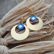 11x9mm Daisy earstuds with closed ring - Fine Gold Plated x2