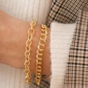 6.8mm Gold filled rombo mesh bracelet x18 cm