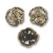 Flower saucers 15mm Bronze tone x4|raw }}
