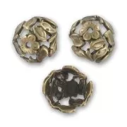 Flower saucers 15mm Bronze tone x4