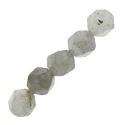 8mm Hexagonal Gemstone Beads Rhombus - Labradorite x10|raw }}
