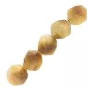 8mm Hexagonal Gemstone Beads Rhombus - Yellow Tiger Eye x10