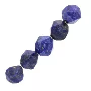 8mm Hexagonal Gemstone Beads Rhombus - Lapis Lazuli x10