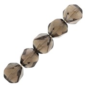 8mm Hexagonal Gemstone Beads Rhombus - Smoked Quartz x10|raw }}