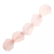 8mm Hexagonal Gemstone Beads Rhombus - Rose Quartz x10