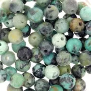 3mm Round gemstone beads - African Turquoise - Jasper x25