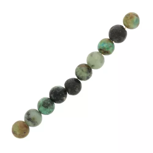 4mm Round gemstone beads - African Turquoise - Jasper x20