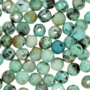 4mm Round gemstone beads - African Turquoise - Jasper x20