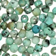 4mm Round gemstone beads - African Turquoise - Jasper x20