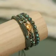 4mm Round gemstone beads - African Turquoise - Jasper x20