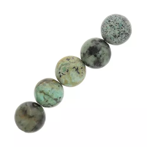 8mm Round gemstone beads - African Turquoise - Jasper x10