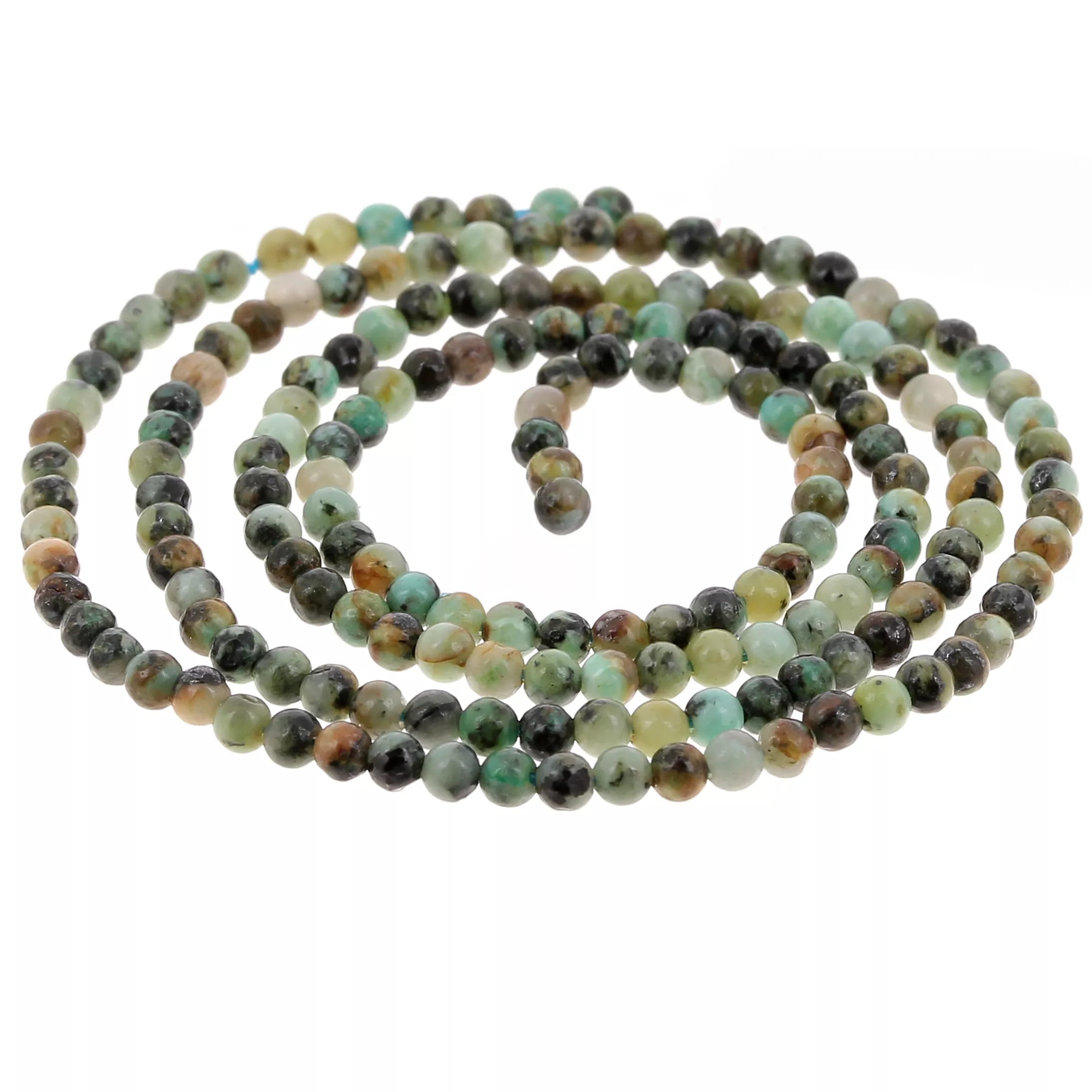 Round beads 2 mm gemstone - African Turquoise - Jasper x38cm