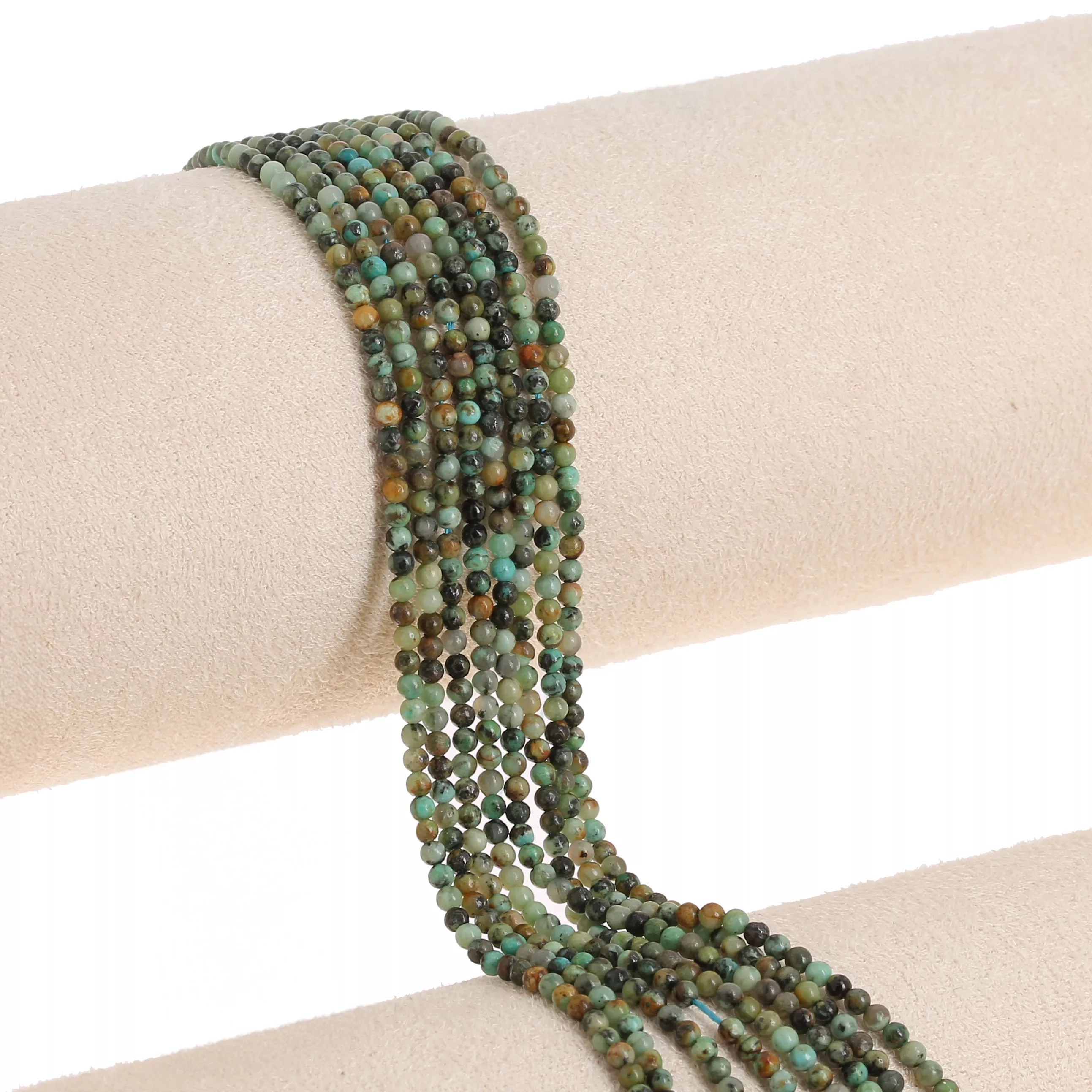 Round beads 2 mm gemstone - African Turquoise - Jasper x38cm