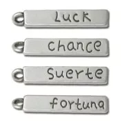 Luck charm 26mm Antique Silver Plating x1