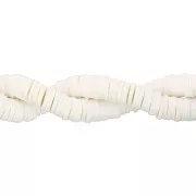 6x1mm Heishi beads in polymer clay - Ivory x45cm