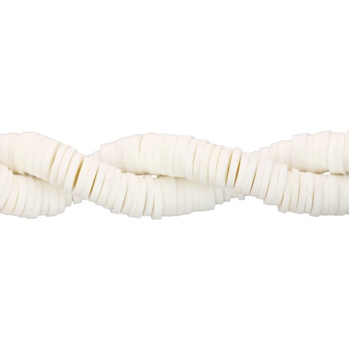 6x1mm Heishi beads in polymer clay - Ivory x45cm