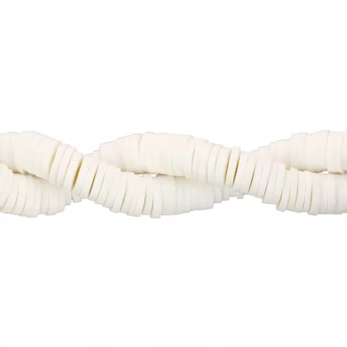 Heishi polymer clay rondelle beads 6x1 mm - Ivory x45cm