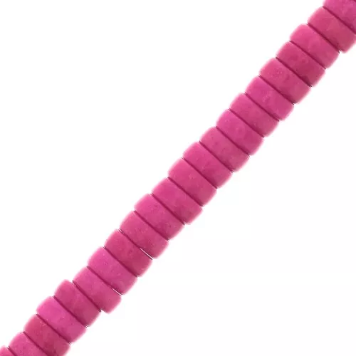 4x2mm Imitation Howlite Heishi Beads- Fuchsia x39cm