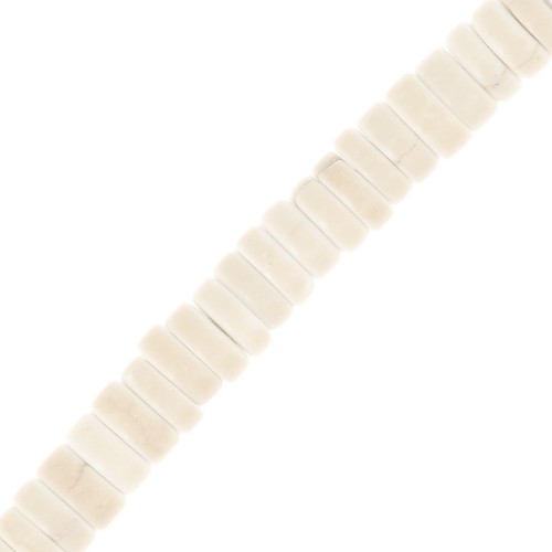 4.5x2.5 mm Heishi rondelle beads, dyed imitation Howlite - Cream x 38 cm