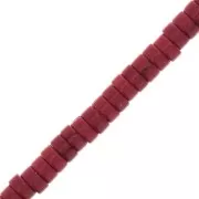 4x2mm Imitation Howlite Heishi Beads- Red x39cm